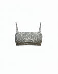 Palma Bikini Top | Leaf Print Straight Neck Bikini Top