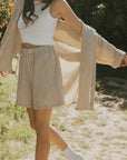Striped boxer shorts luxury loungewear for women.