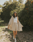 Striped matching shorts and top set for women.