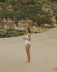 White Honeymoon Cute Full Coverage One Piece Swimsuit