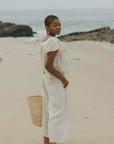 Wide leg gingham pants for women.