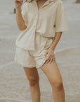 100% cotton shorts matching shorts and top set for women.