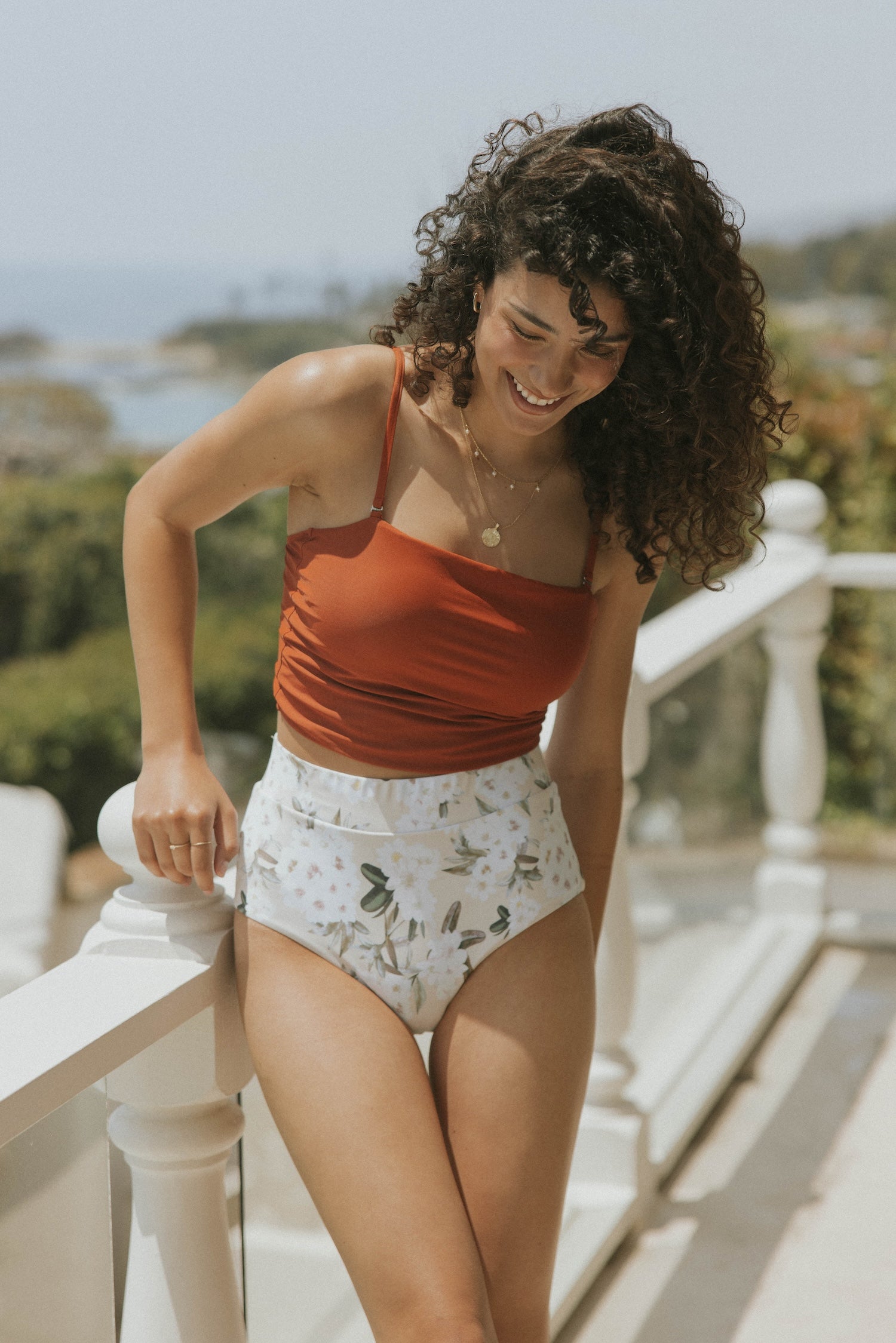 Floral Full Coverage High-Waisted Bikini Bottoms | Geode