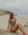 Full Coverage Floral Green Modest Tankini Swimsuit
