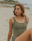 Olive Green Modest Longline Bikini