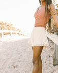 Women's high waisted swim shorts