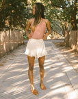 Women's high waisted swim shorts