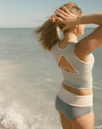 Cute modest aqua green tankini top