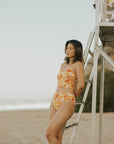 retro floral womens swimsuit modest tankini longline bikini