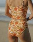 retro floral high waisted bikini bottoms modest