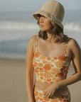 retro floral womens swimsuit modest tankini longline bikini