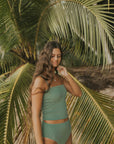 Cute modest textured tankini top