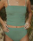 Cute modest textured tankini top