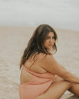 crinkle textured pink one piece swimsuit maternity cute