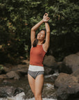 Cute modest grey textured bikini bottoms.