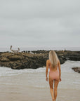 crinkle textured pink one piece active swimsuit