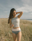Cute modest aqua green tankini top