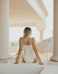 Cute modest white tankini