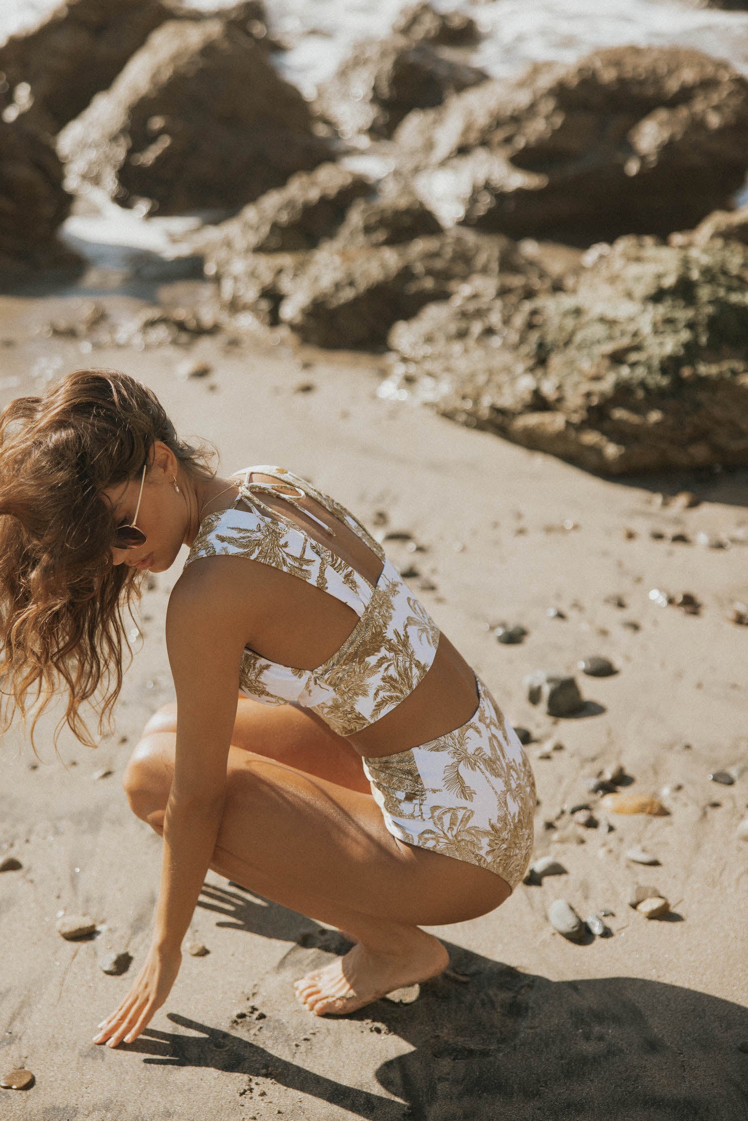 Rio de Sol Bora-White Bandeau-Joy: Textured Bi-Material Swimwear