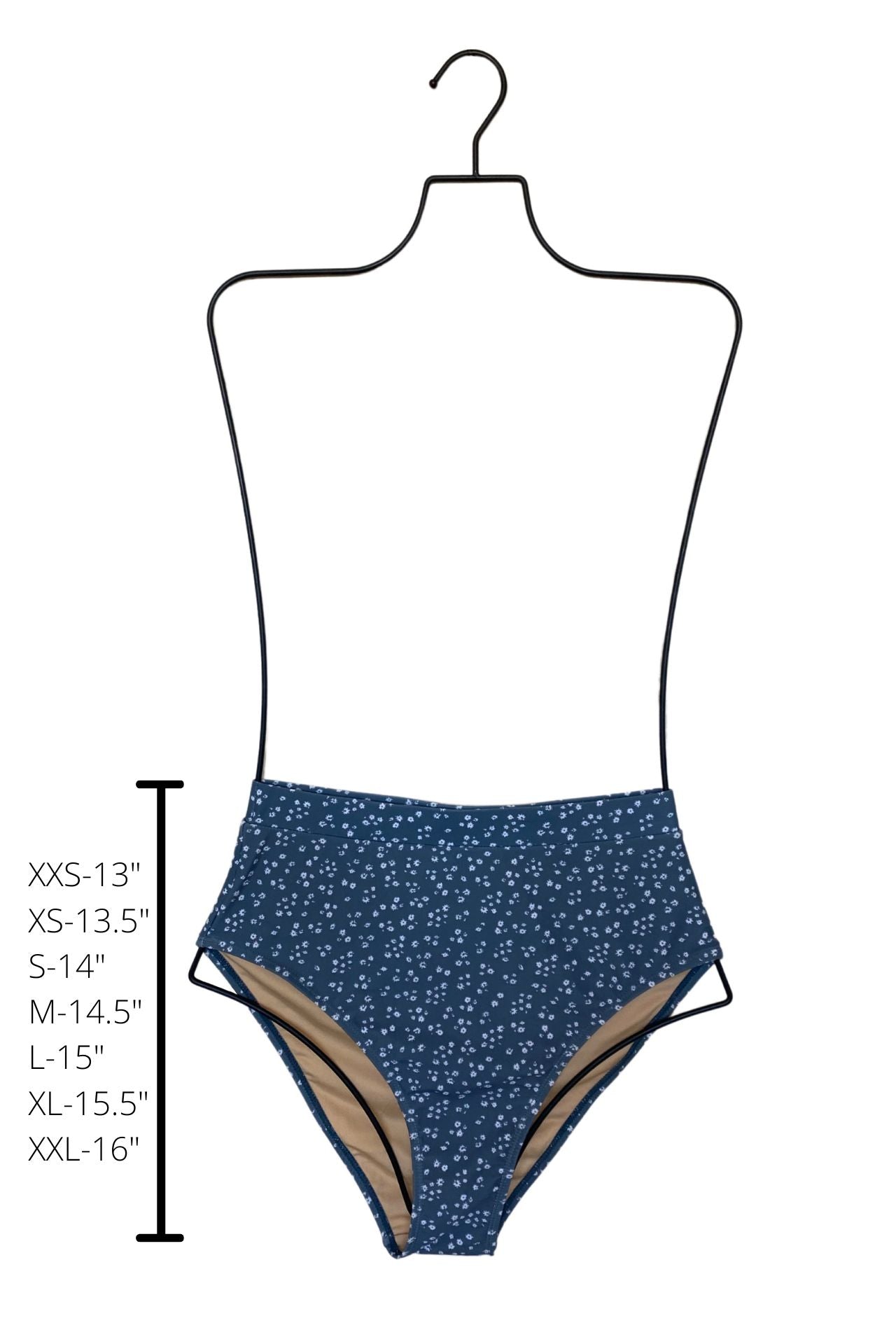 Pacific High Waisted Bottoms | Blue Ditsy Floral Swim Bottoms