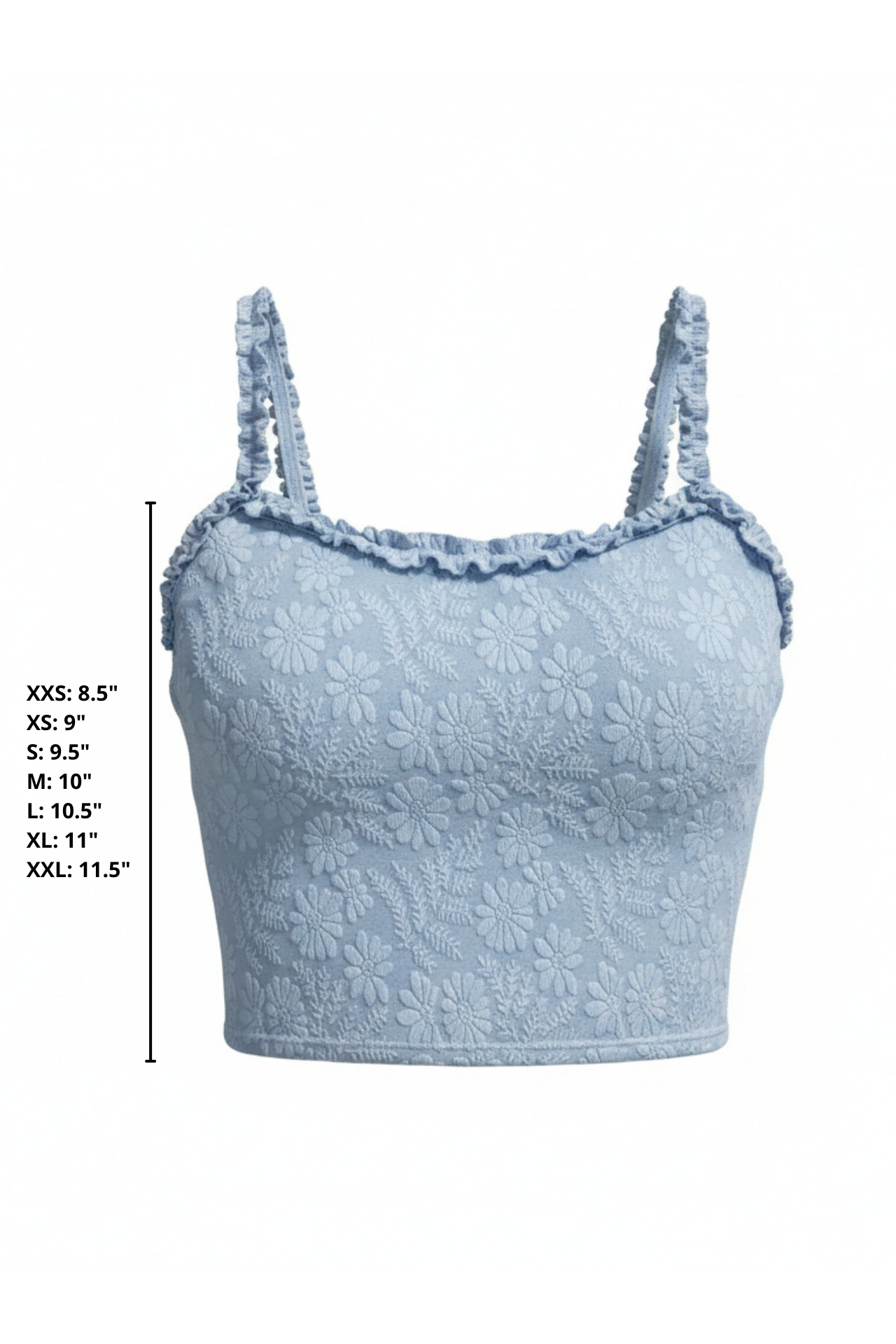 Azure Top | Textured Light Blue Scoop Neck Ruffle Tankini Top