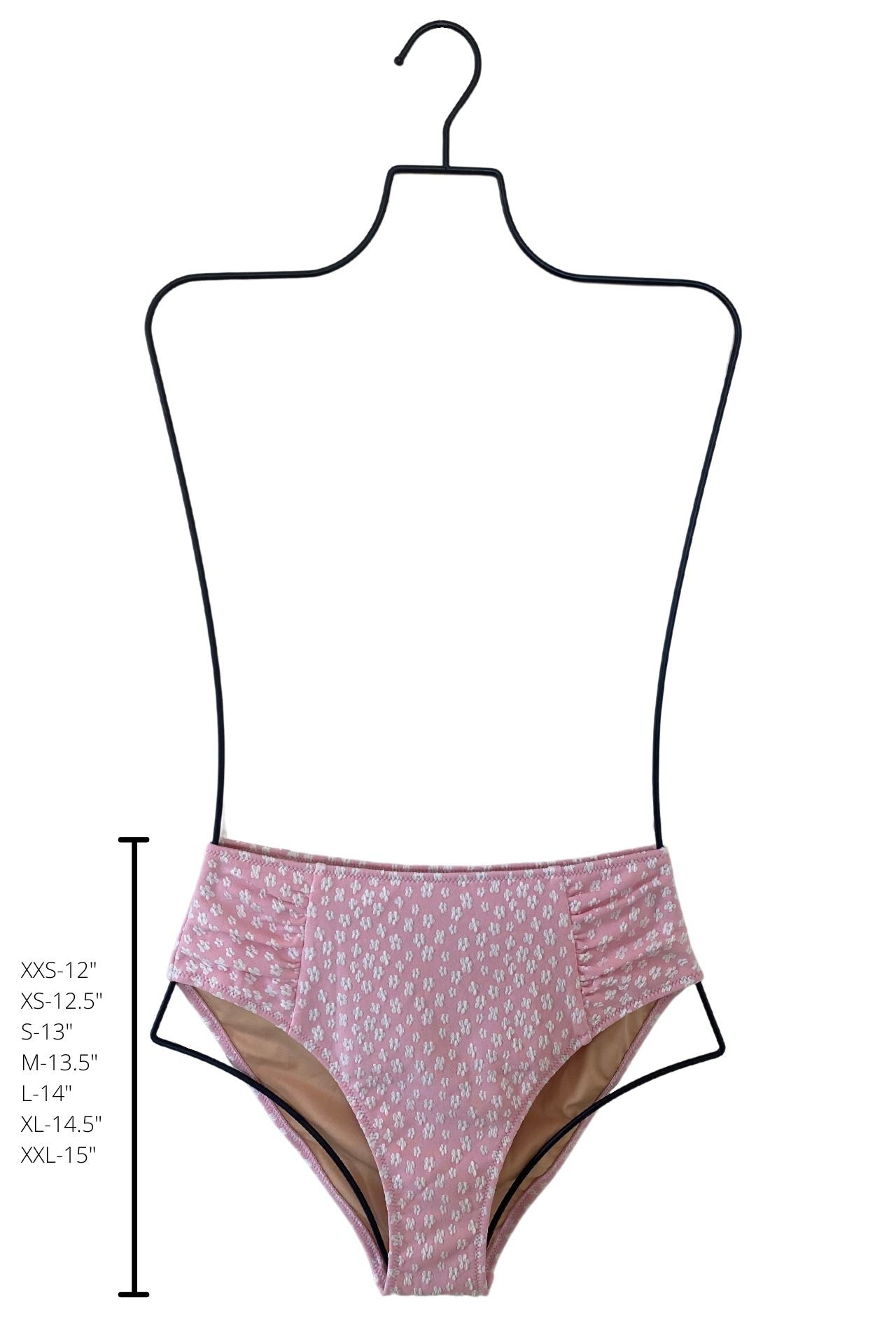 Peony High Waisted Bottoms | Textured Floral Ruched Swim Bottoms