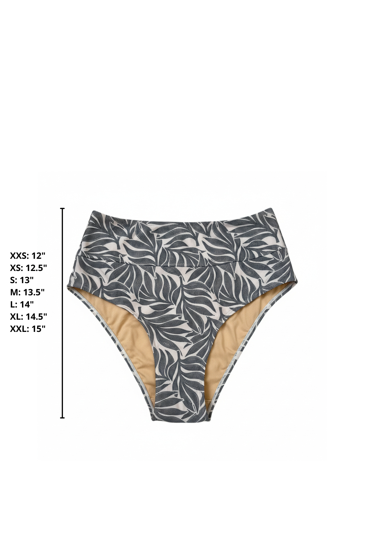 Palma High Waisted Bottoms | Modest Leaf Print Bikini Bottoms