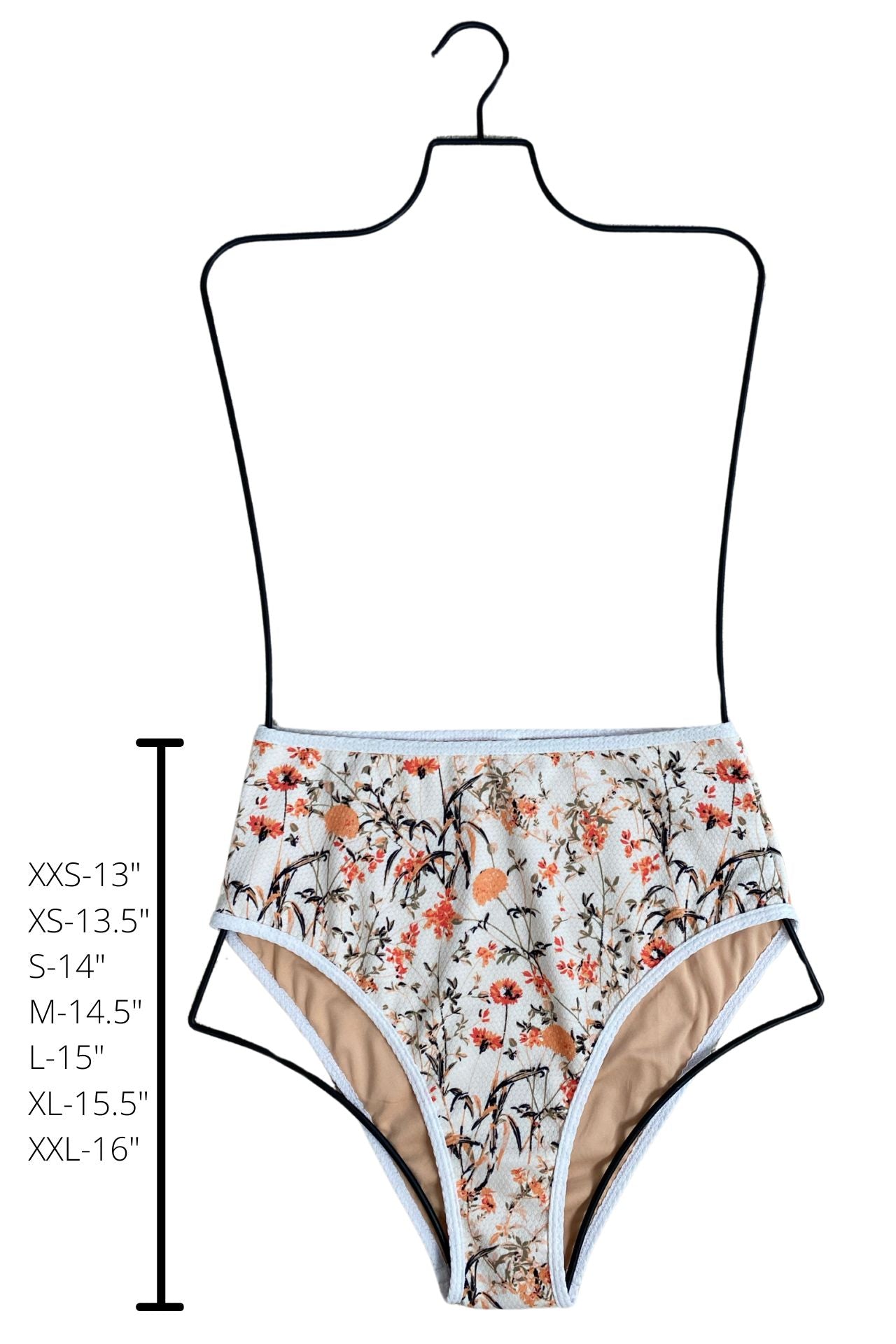 Costa High Waisted Bottoms | Neutral Wildflower Print Bikini Bottoms