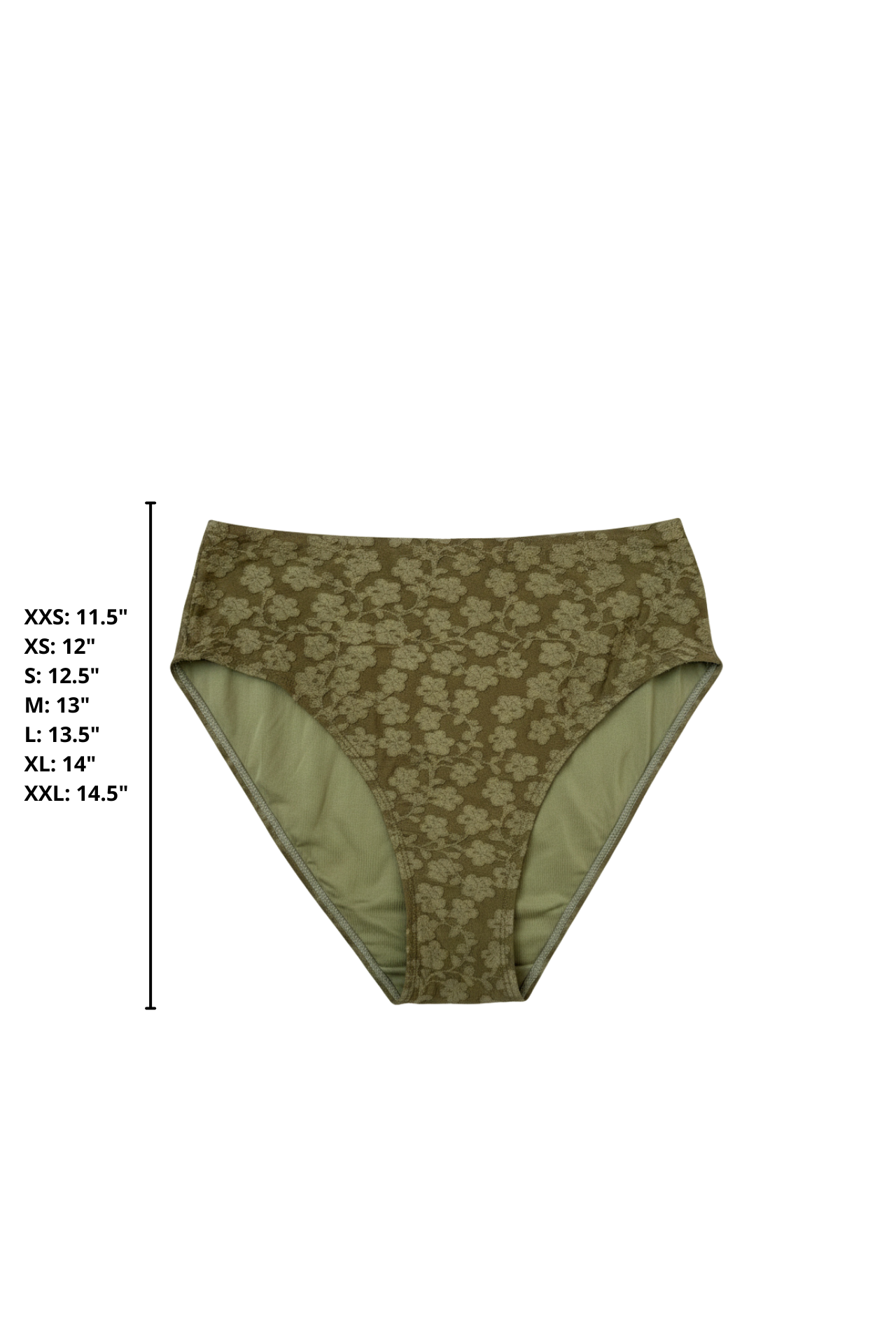 Ivy High Waisted Bottoms | Textured High Rise Swim Bottoms