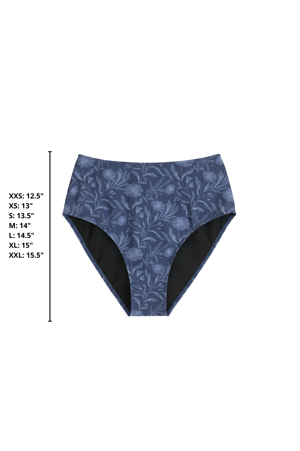 Cobalt High Waisted Bottoms | Blue Floral Modest Swim Bottoms