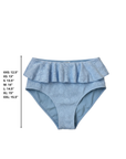 Azure High Waisted Bottoms | Light Blue Ruffle High Waist Swim Bottoms