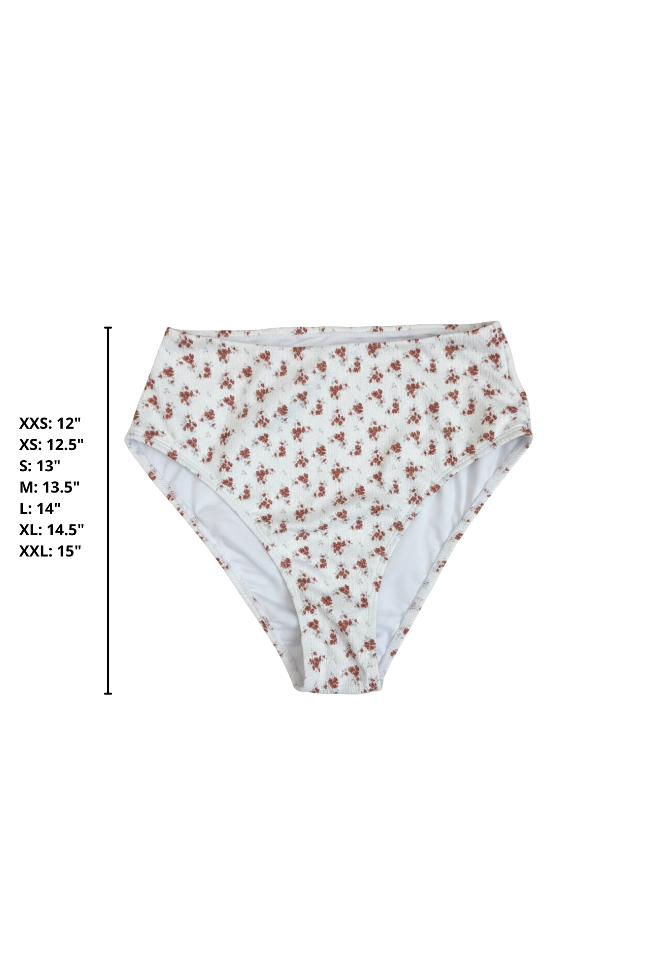 Rosie High Waisted Bottoms | Red Dainty Floral Full Coverage Swim Bottoms