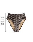 Chloe High Waisted Bottoms | Brown Dainty Floral Full Coverage Bottoms