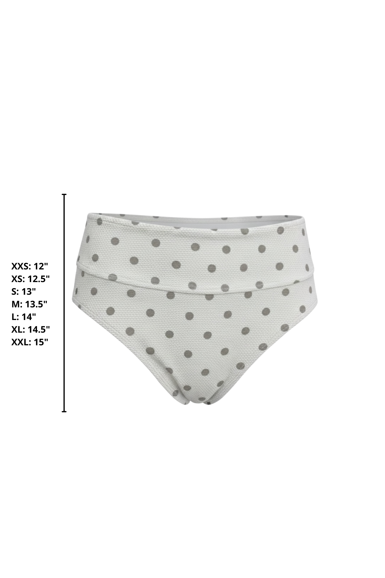 Eleanor High Waisted Bottoms | Polka Dot Full Coverage Swim Bottoms