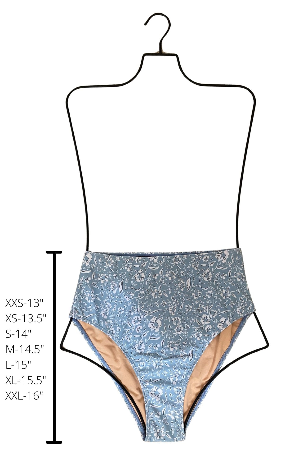 Seaside High Waisted Bottoms | Blue Floral Bikini Bottoms