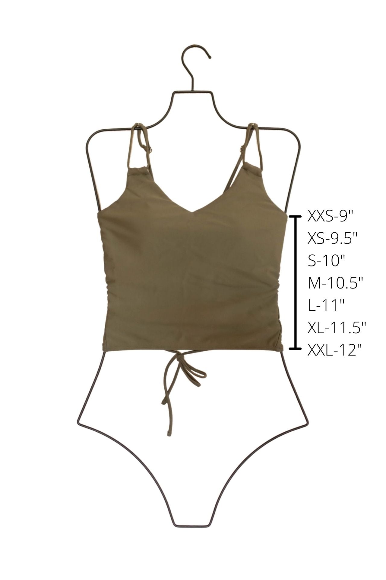 Willow Top | Green V Neck Lace Up Tankini Top