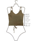 Willow Top | Green V Neck Lace Up Tankini Top