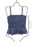 Stella Top | Shirred Floral Peplum Tankini Top