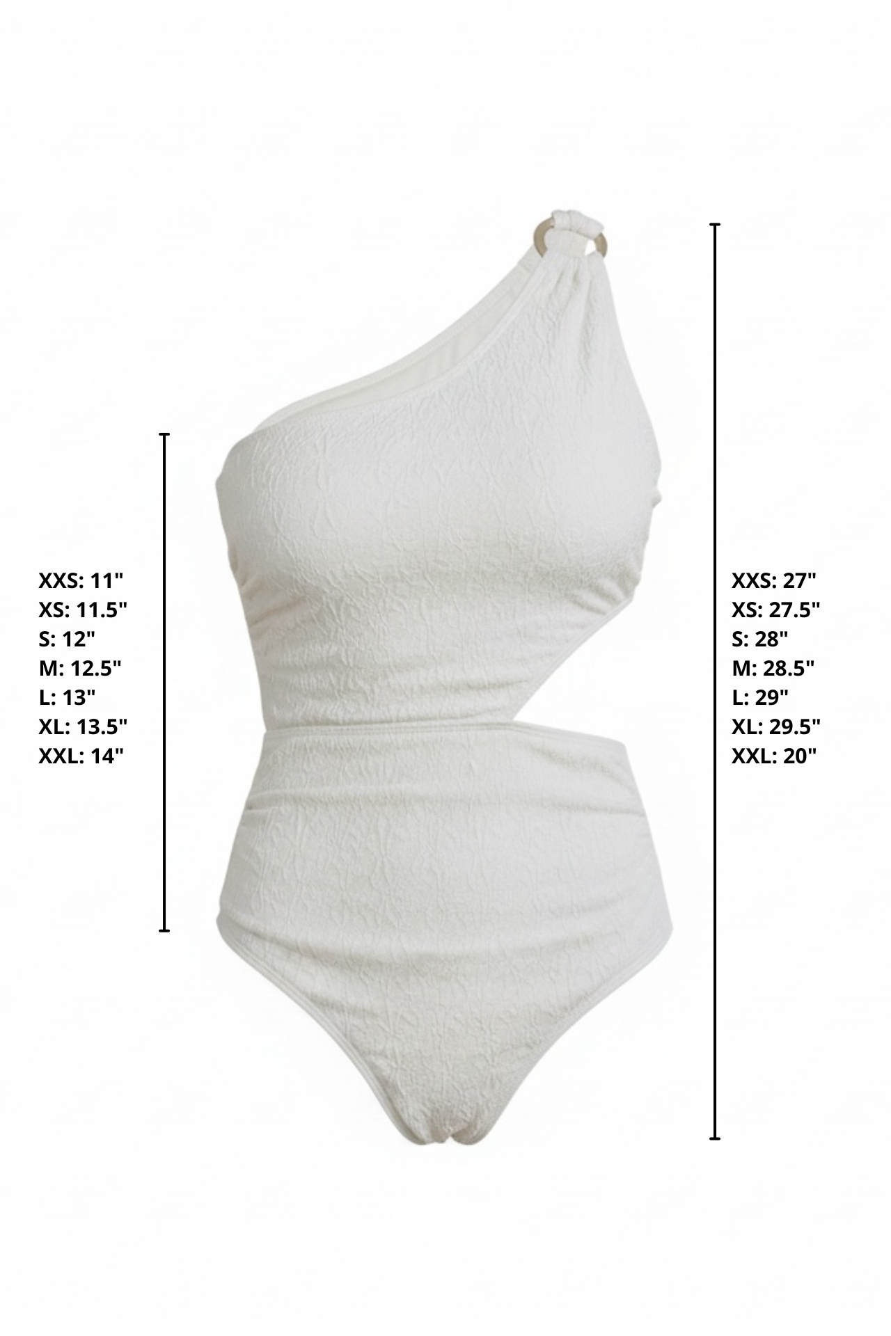 Lucia One Piece Swimsuit | One Shoulder Textured Beige Swimsuit