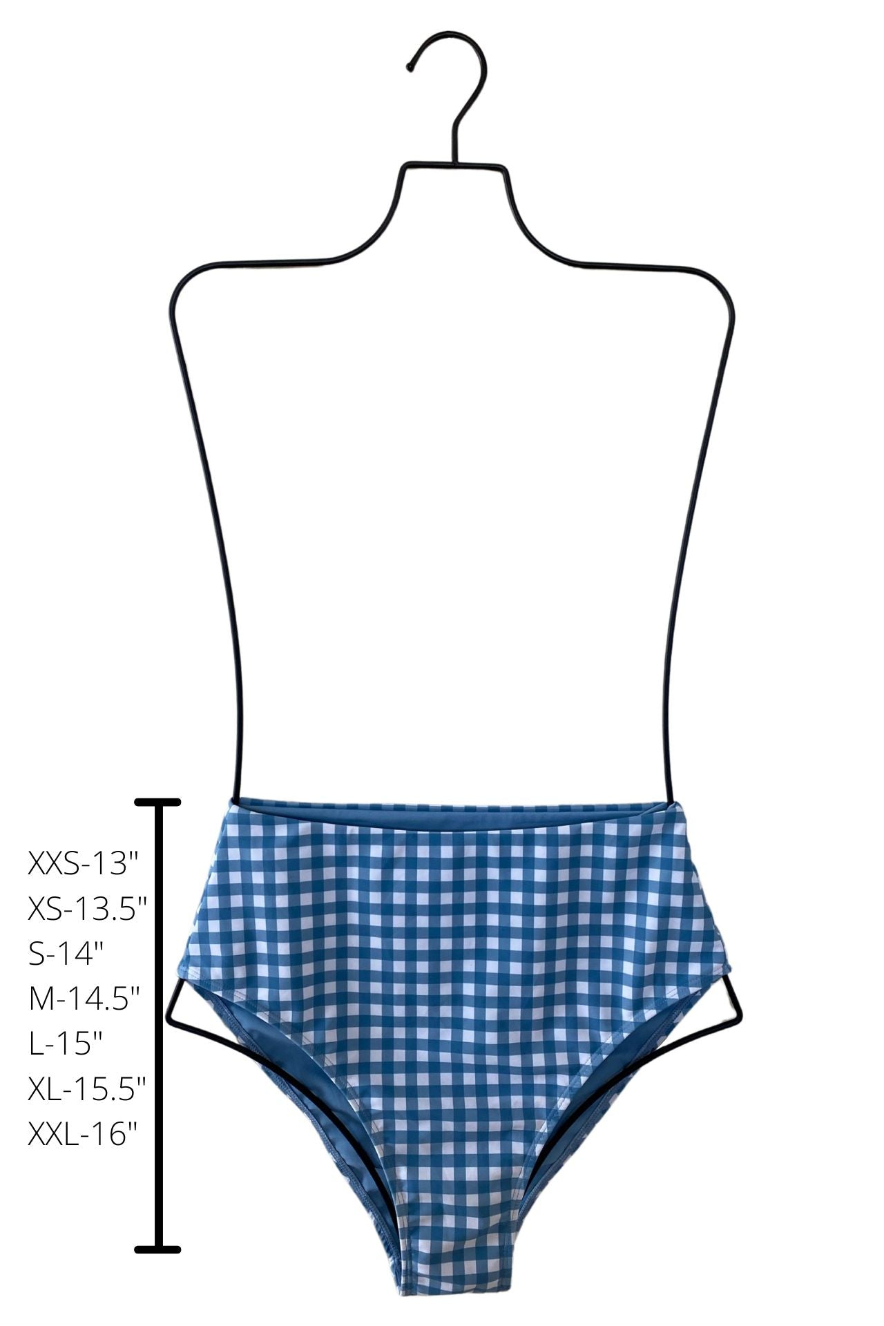 Georgia High Waisted Bottoms | Gingham Seamless Waist Bikini Bottoms