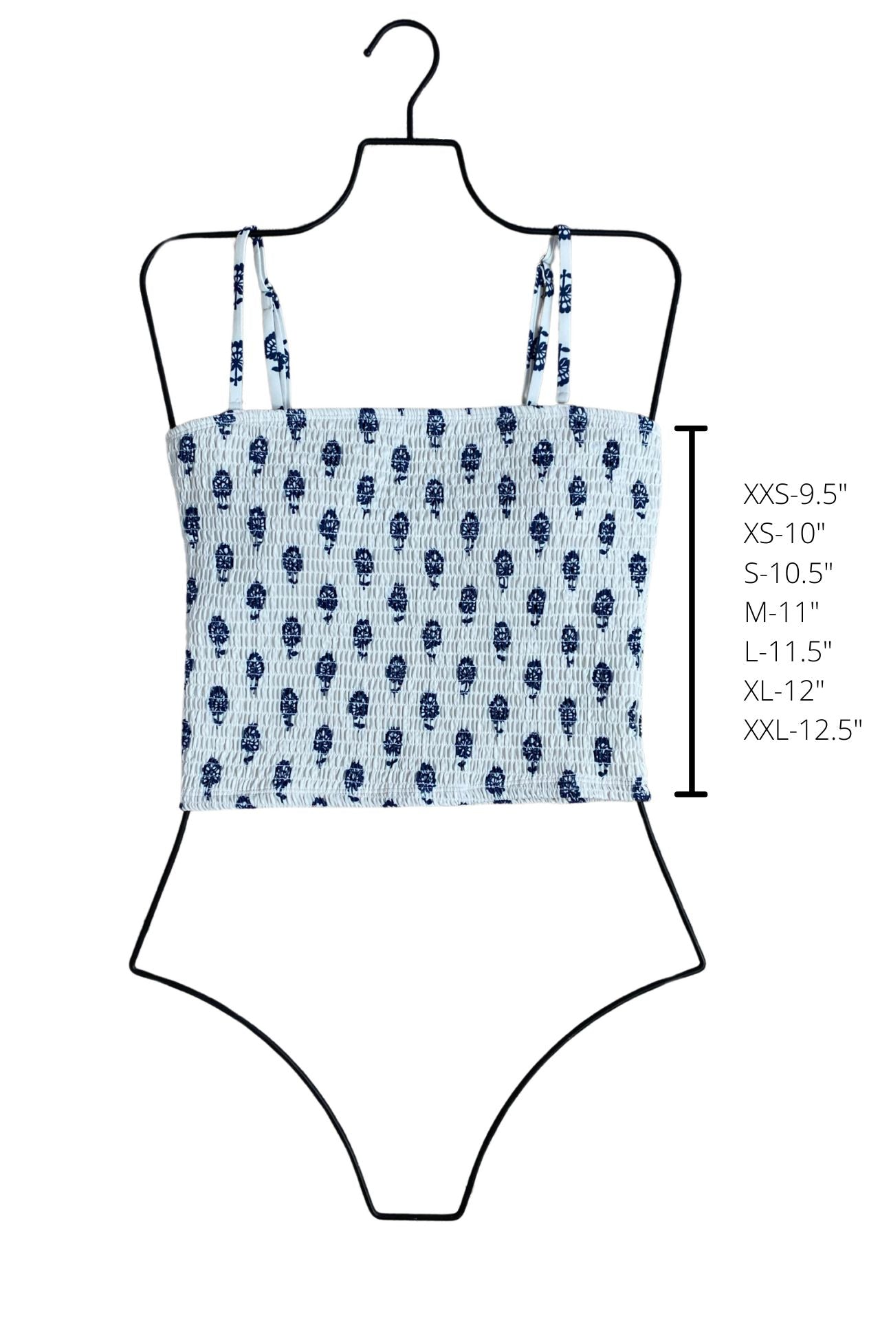 Porto Top | Shirred Tube Top Tankini with Removable Straps