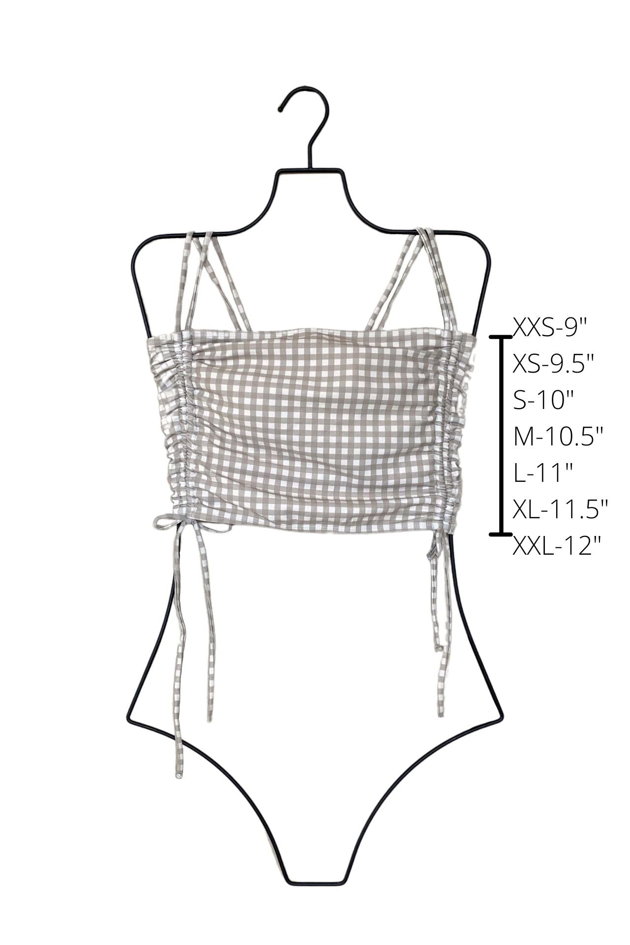 August Top | Gingham Tankini Top with Customizable Ruching