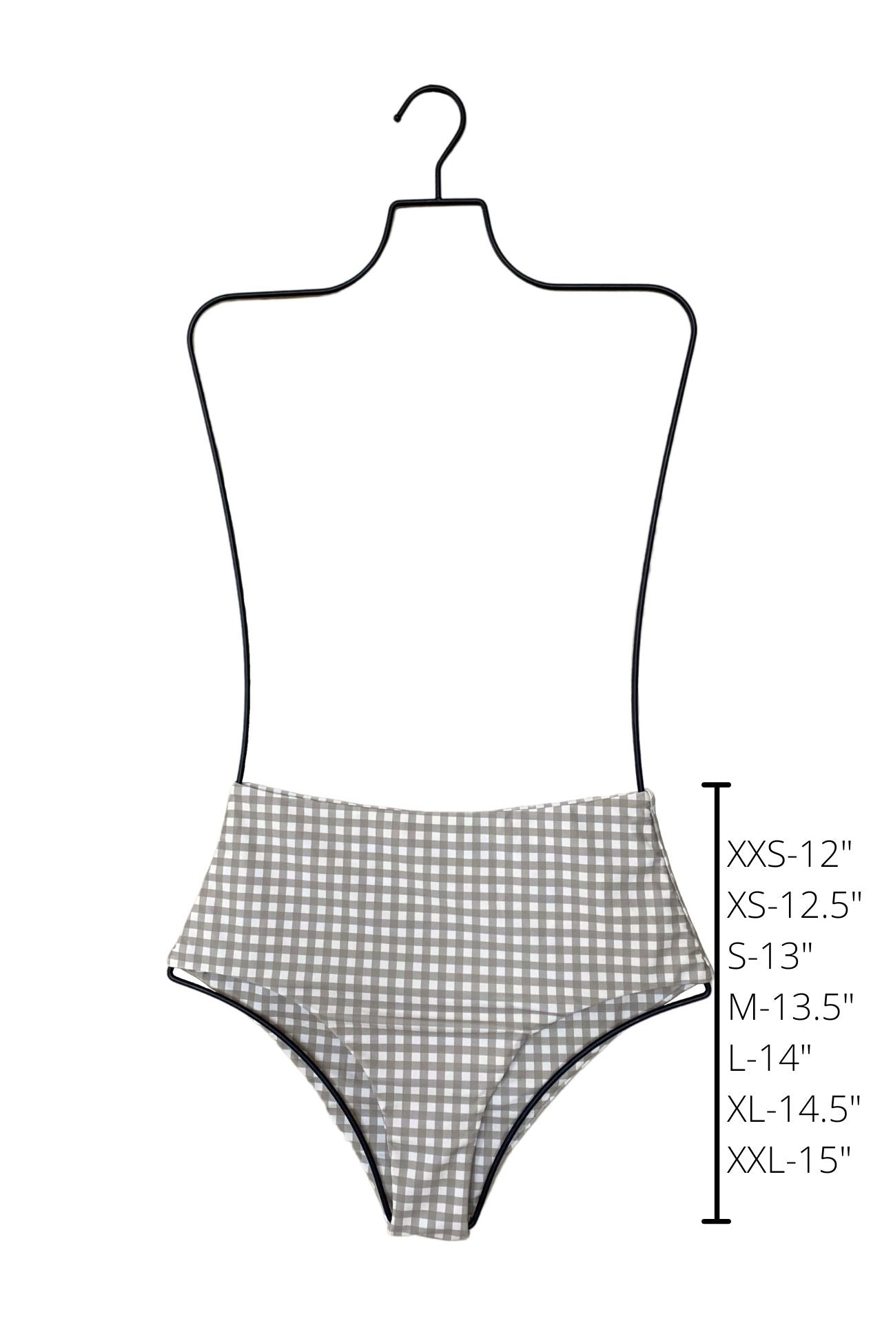August High Waisted Bottoms | Seamless Gingham Bikini Bottoms