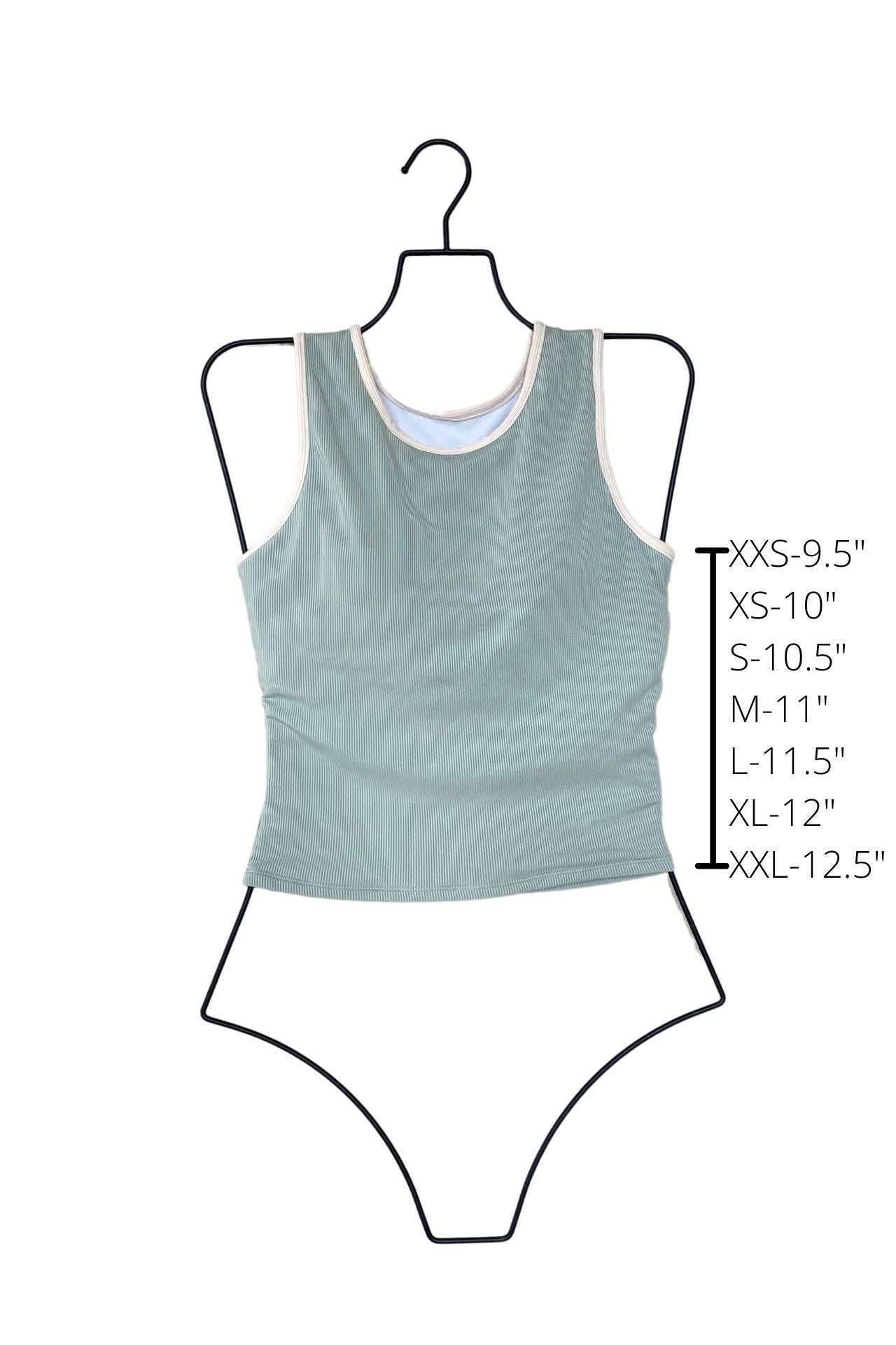 Aqua Green Full Coverage Tankini Top | Geode Swimwear