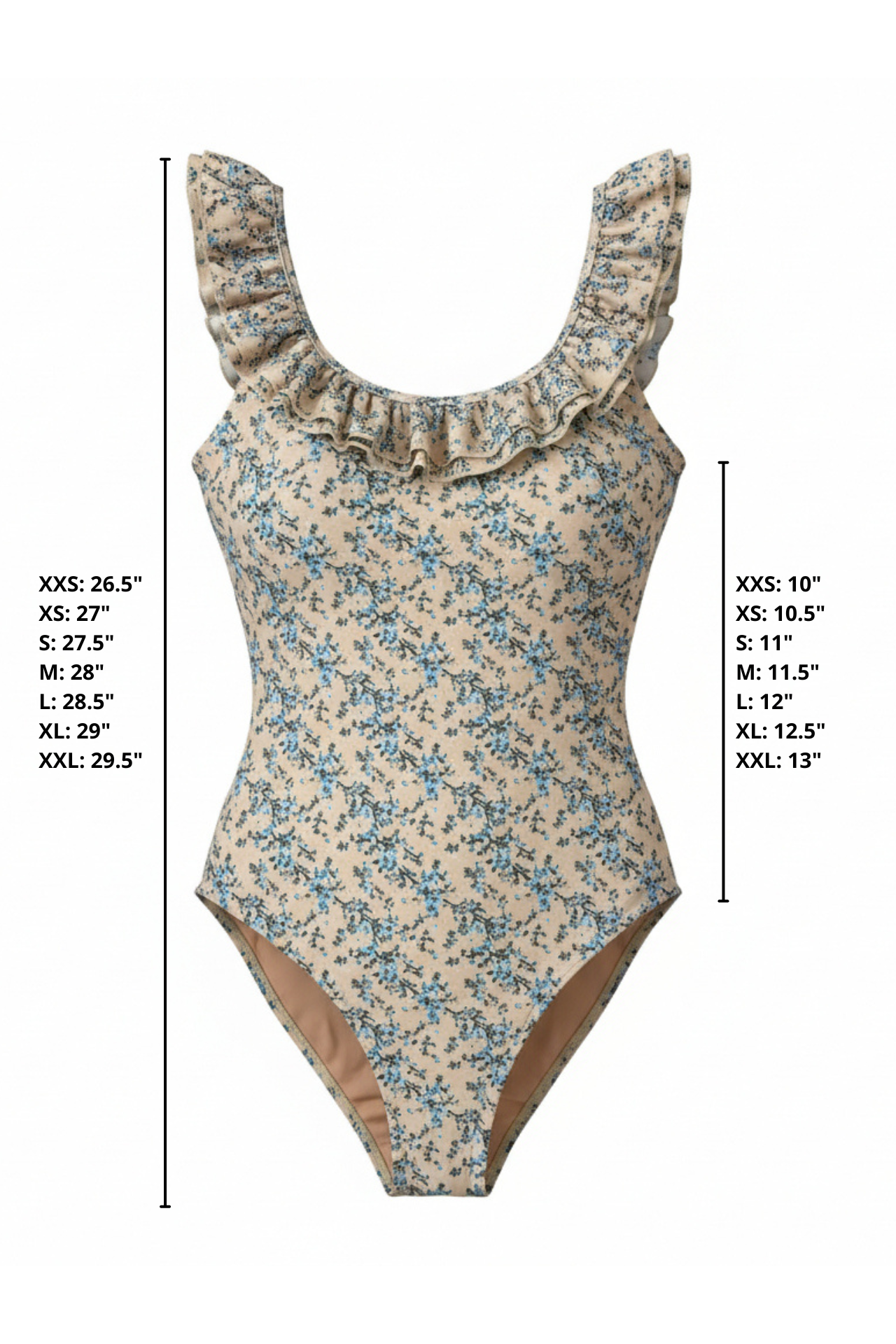 May One Piece Swimsuit | Floral Ruffle Strap Scoop Neck One Piece