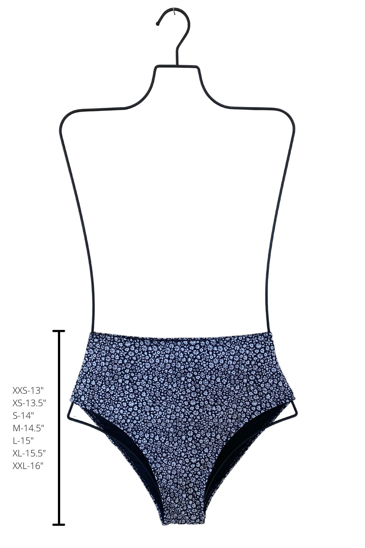 Stella High Waisted Bottoms | Black Floral Tankini Bottoms