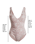 Blush One Piece Swimsuit | Pale Pink Floral V-Neck Tie Strap One Piece