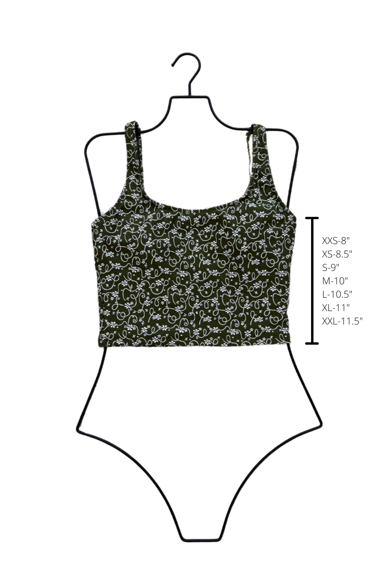 Savannah Top | Floral Textured Square Neck Tankini Top