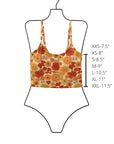 Flora Top | Retro Floral Scoop Neck Tankini Top