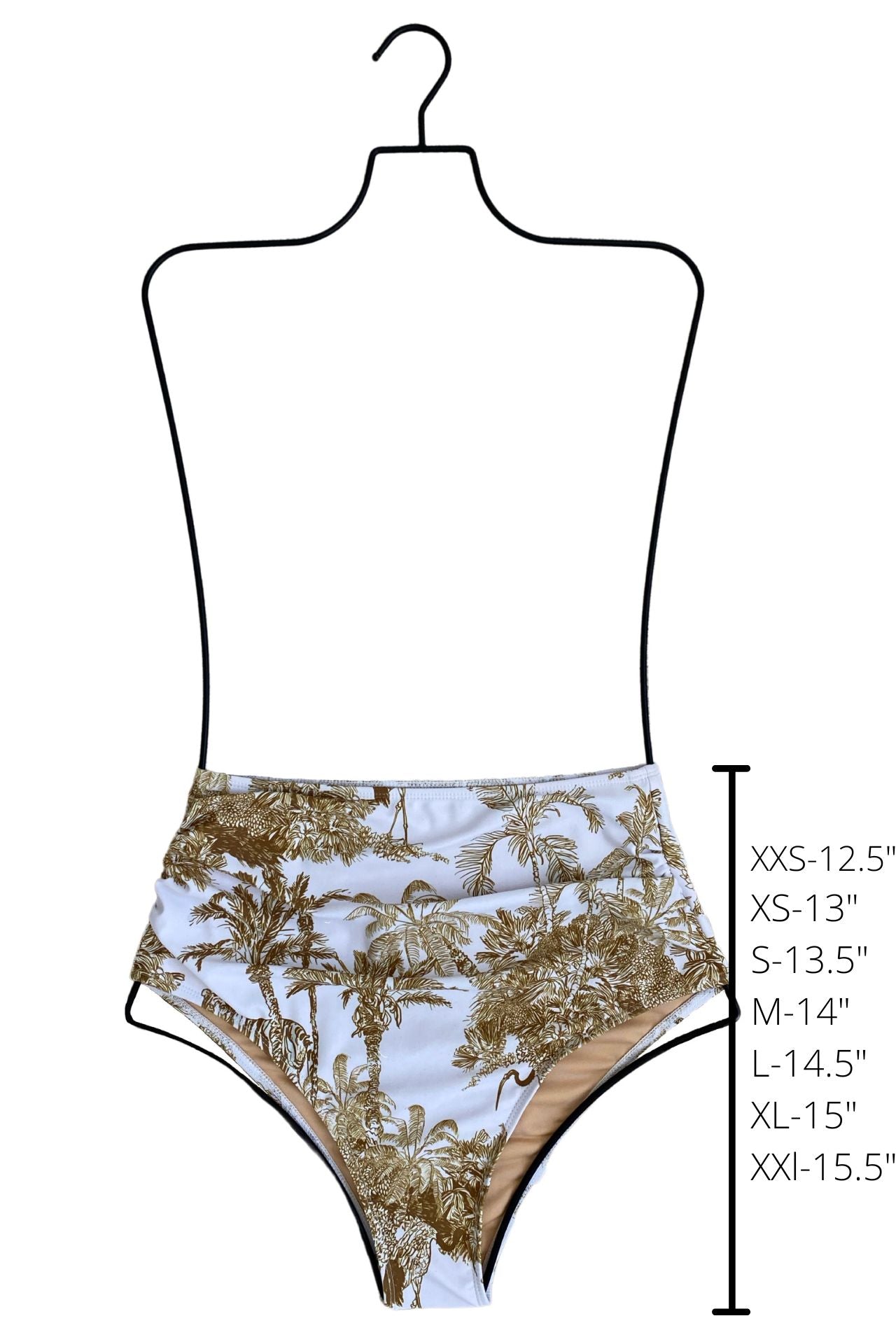 Rio High Waisted Bottoms | Ruched Toile Print Swim Bottoms